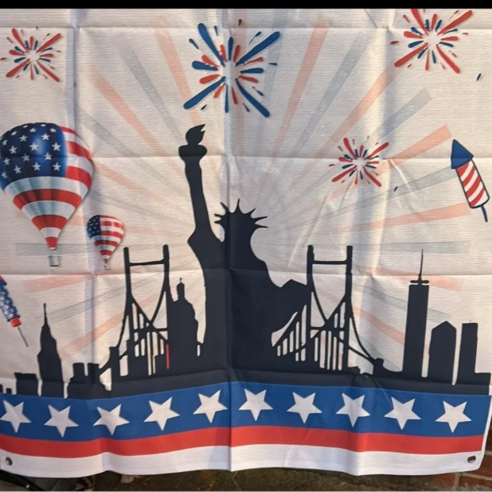 Happy 4 th of July, Independence Day, backdrop, 3 x 6, statue of liberty,party